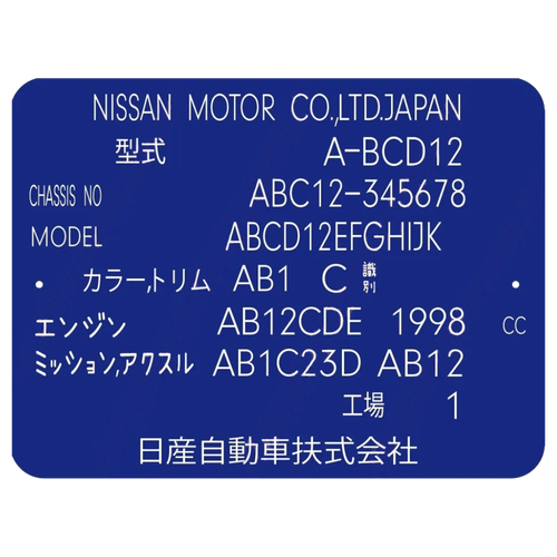 R32 BLUE VIN TAG